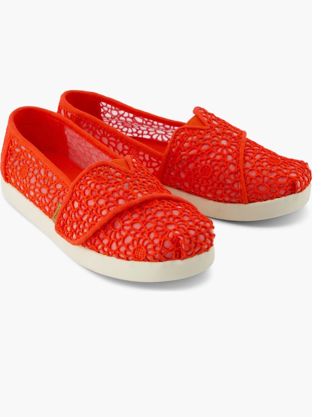 TOMS Alpargata Classic Toddler Shoe Flame Moroccan Crochet, Size 6